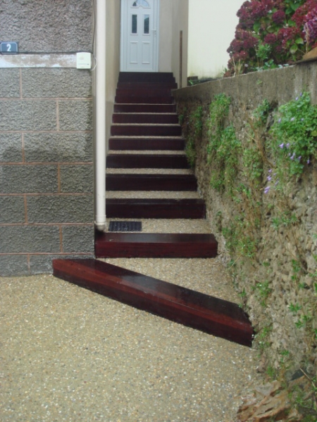 escalier et marches en bois d'azobé